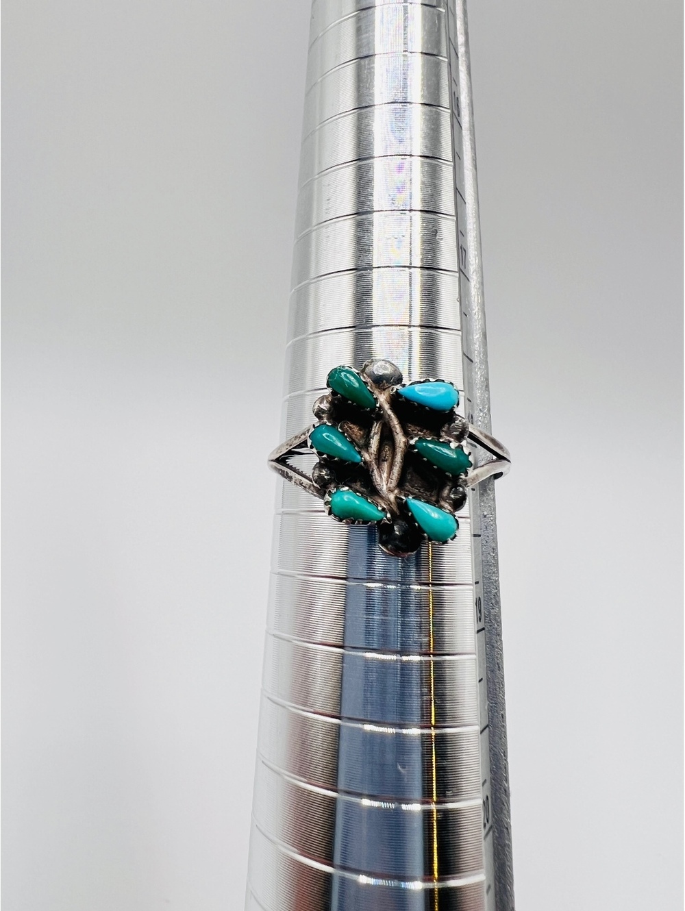 Vintage Sterling Silver Turquoise Butterfly Ring Size 8 Southwestern